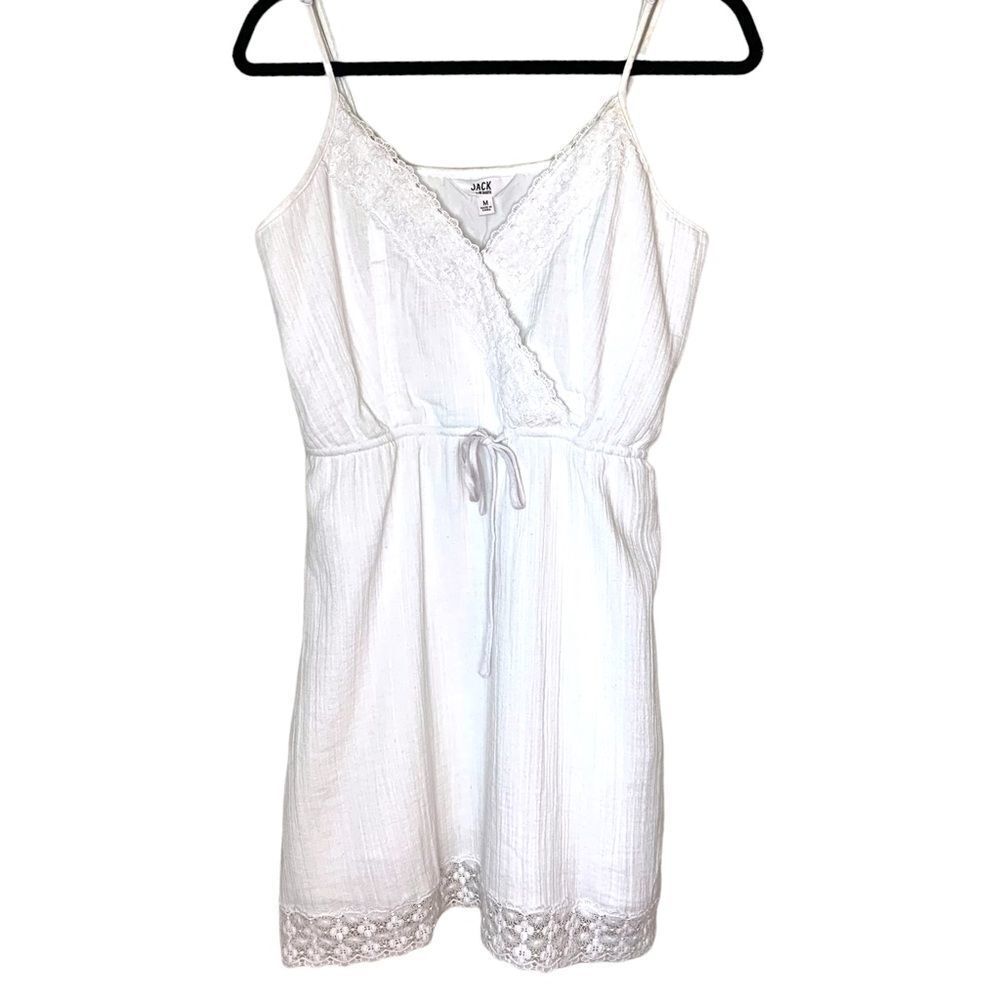 Jack by BB Dakota Dress- White Lace Trimmed Dress- Size Medium